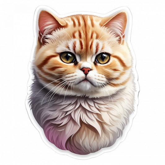 Set 3 bucati, Sticker decorativ, Pisica exotic shorthair, Rezistent la apa, NO537, 6 cm, Multicolor