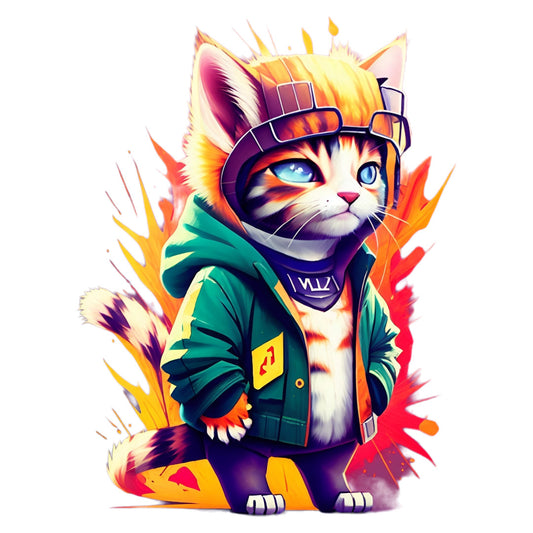 Set 3 bucati, Sticker decorativ, Pisicuta din viitor, Rezistent la apa, NO1554, 6 cm, Multicolor