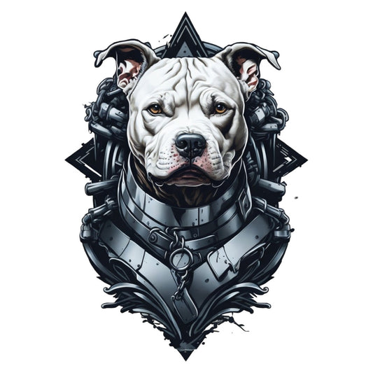 Set 3 bucati, Sticker decorativ, Pittbull in costum metalic, Rezistent la apa, NO2293, 6 cm, Multicolor