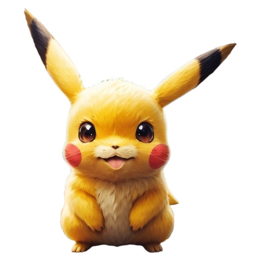 Set 3 bucati, Sticker decorativ, Pokemon Pikachu portret, Rezistent la apa, NO2142, 6 cm, Multicolor