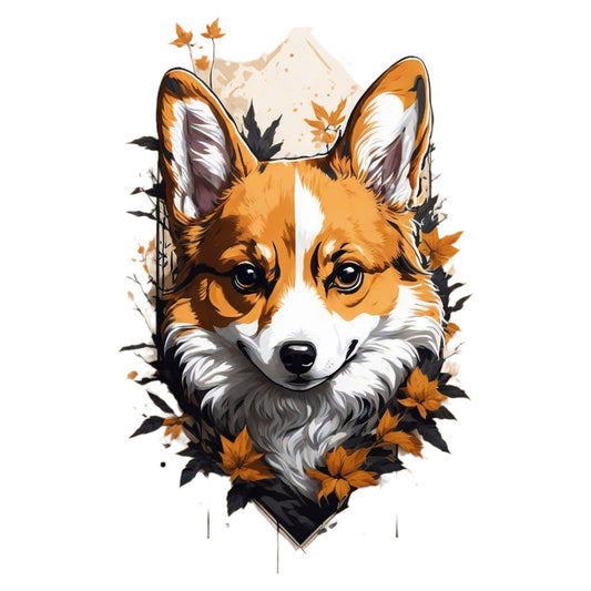 Set 3 bucati, Sticker decorativ, Portret Corgie, Rezistent la apa, NO1747, 6 cm, Multicolor