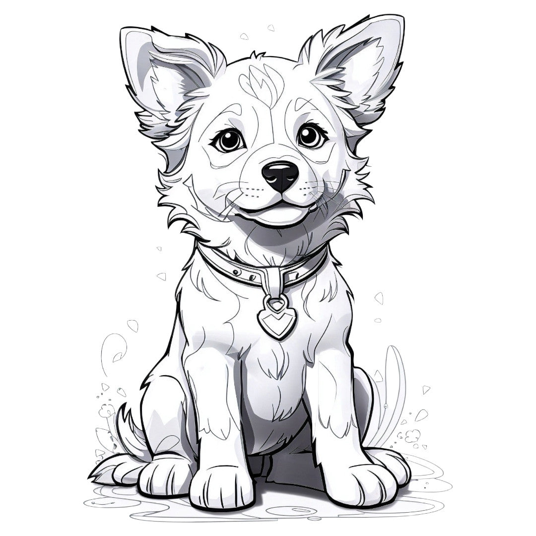 Set 3 bucati, Sticker decorativ, Puppy, Rezistent la apa, NO1626, 6 cm, Multicolor