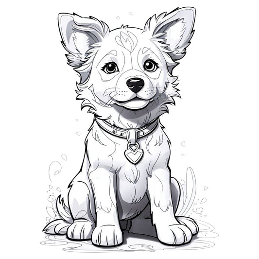 Set 3 bucati, Sticker decorativ, Puppy, Rezistent la apa, NO1626, 6 cm, Multicolor