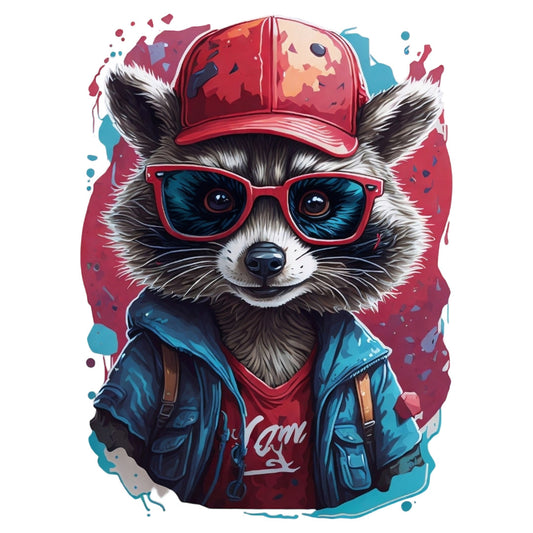 Set 3 bucati, Sticker decorativ, Raton cu sapca si ochelari, Rezistent la apa, NO1894, 6 cm, Multicolor