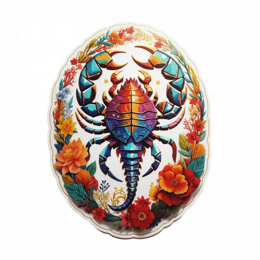 Set 3 bucati, Sticker decorativ, Scorpion simbol zodia scorpion, Rezistent la apa, NO1177, 6 cm, Multicolor