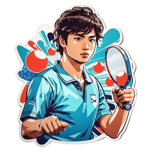Set 3 bucati, Sticker decorativ, Sportiv tenis de masa, Rezistent la apa, NO2144, 6 cm, Multicolor