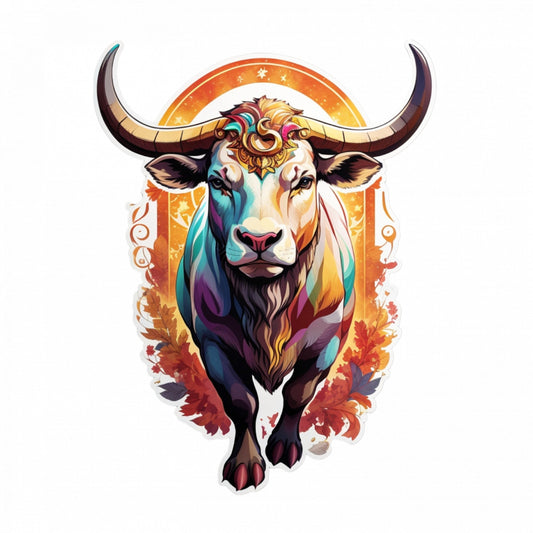 Set 3 bucati, Sticker decorativ, Taur simbol zodia taur, Rezistent la apa, NO1283, 6 cm, Multicolor