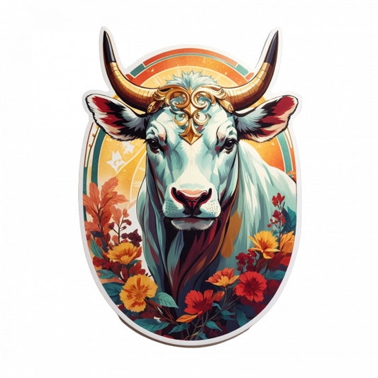 Set 3 bucati, Sticker decorativ, Taur simbol zodia taur, Rezistent la apa, NO1284, 6 cm, Multicolor