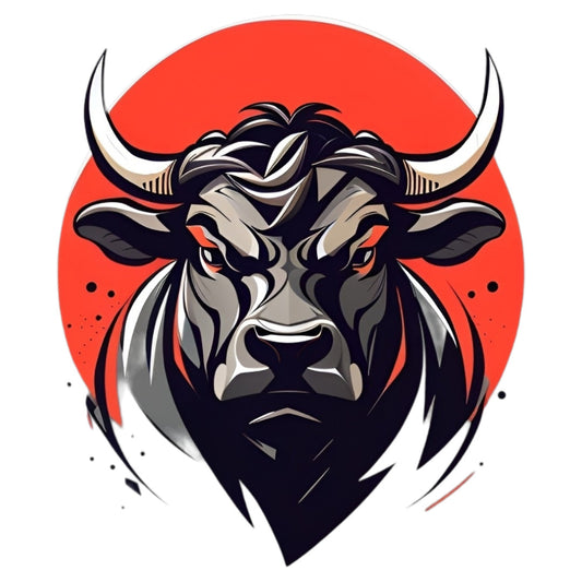 Set 3 bucati, Sticker decorativ, Taurul fioros, Rezistent la apa, NO1625, 6 cm, Multicolor