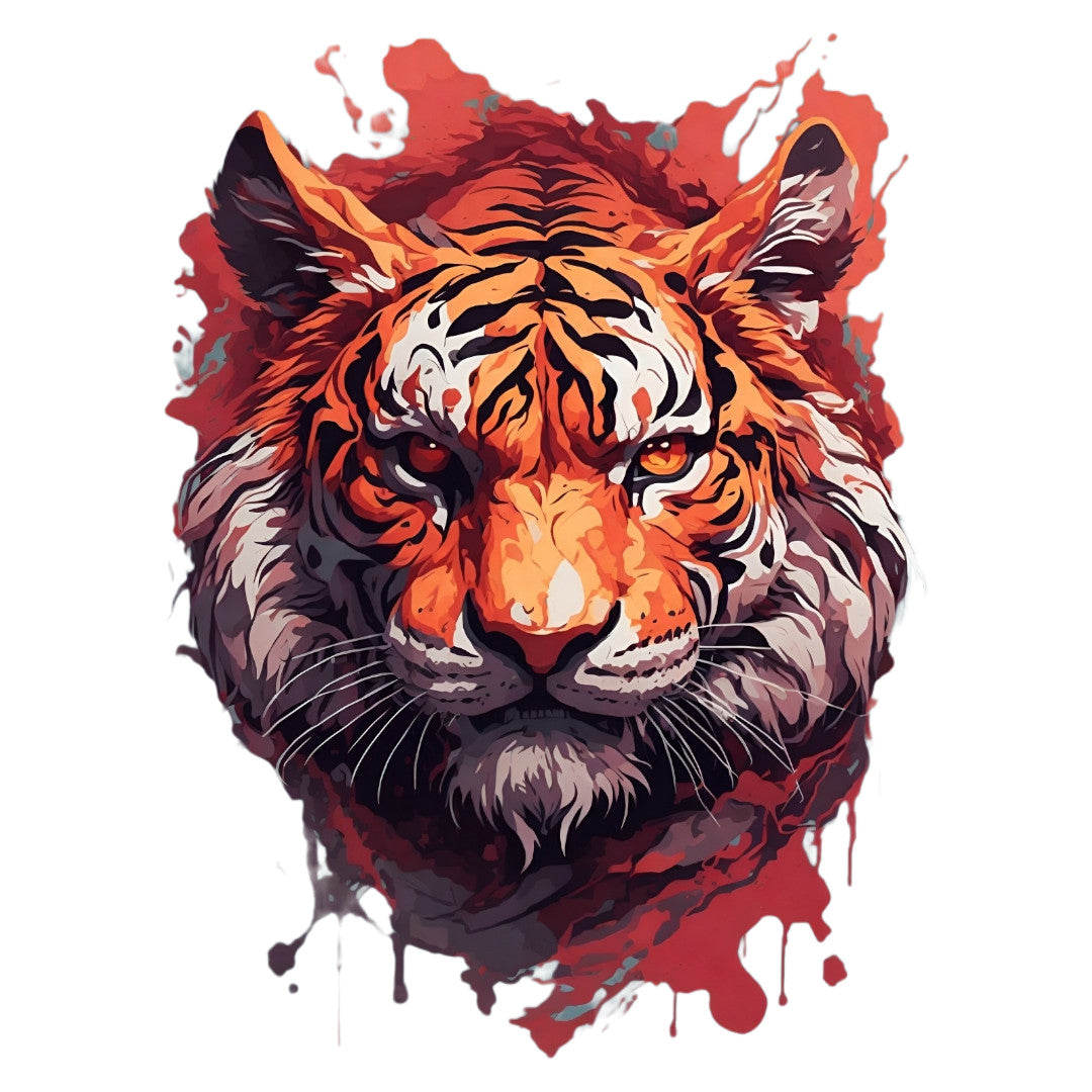 Set 3 bucati, Sticker decorativ, Tigrul bengalez, Rezistent la apa, NO1526, 6 cm, Multicolor