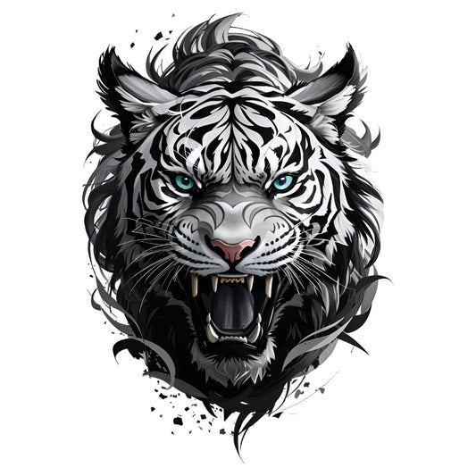 Set 3 bucati, Sticker decorativ, Tigrul bengalez, Rezistent la apa, NO1658, 6 cm, Multicolor