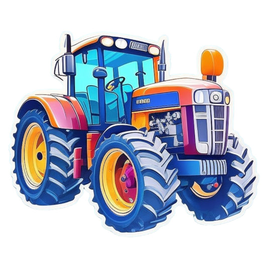 Set 3 bucati, Sticker decorativ, Tractor, Rezistent la apa, NO2346, 6 cm, Multicolor