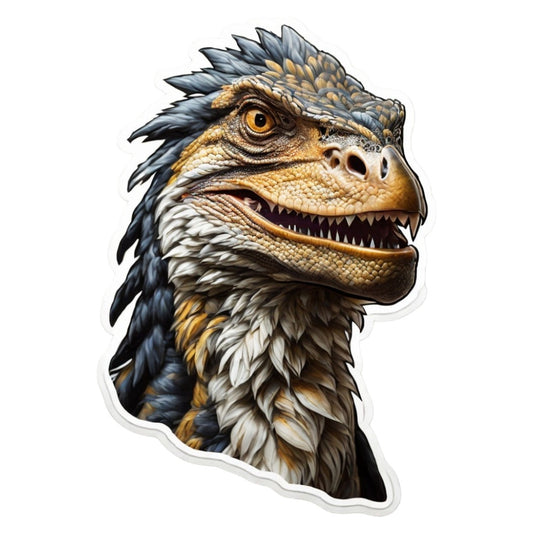 Set 3 bucati, Sticker decorativ, Velociraptor portret, Rezistent la apa, NO2310, 6 cm, Multicolor