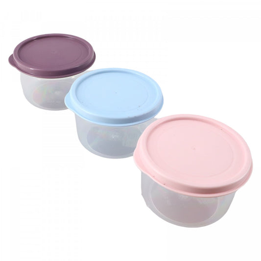 Set 3 caserole, Capac ermetic, NO42, 175 ml, 80 x 80 x 55 mm, Multicolor