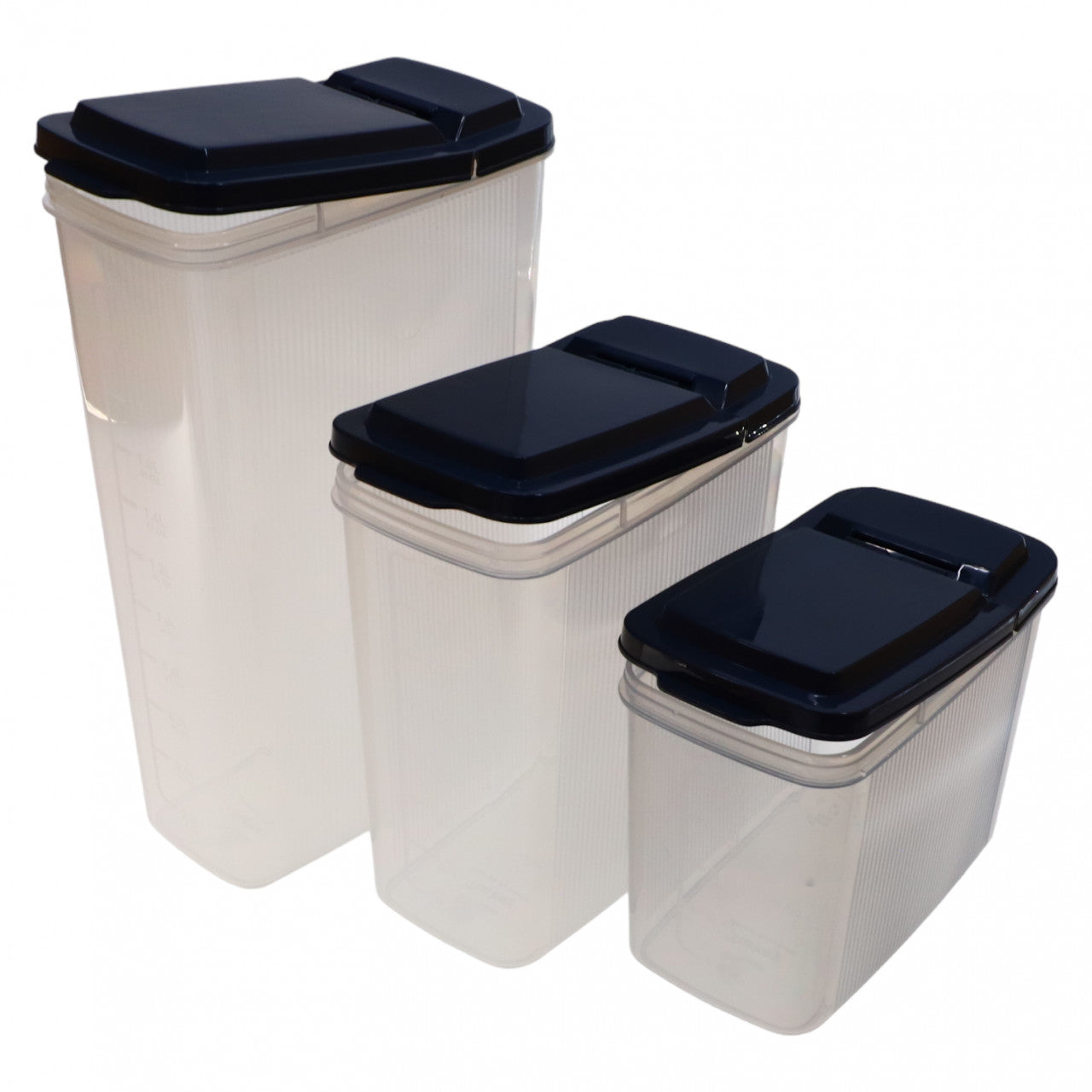 Set 3 cutii alimentare, NO219, 1.2 L, 1.7 L, 2.4 L, Transparent