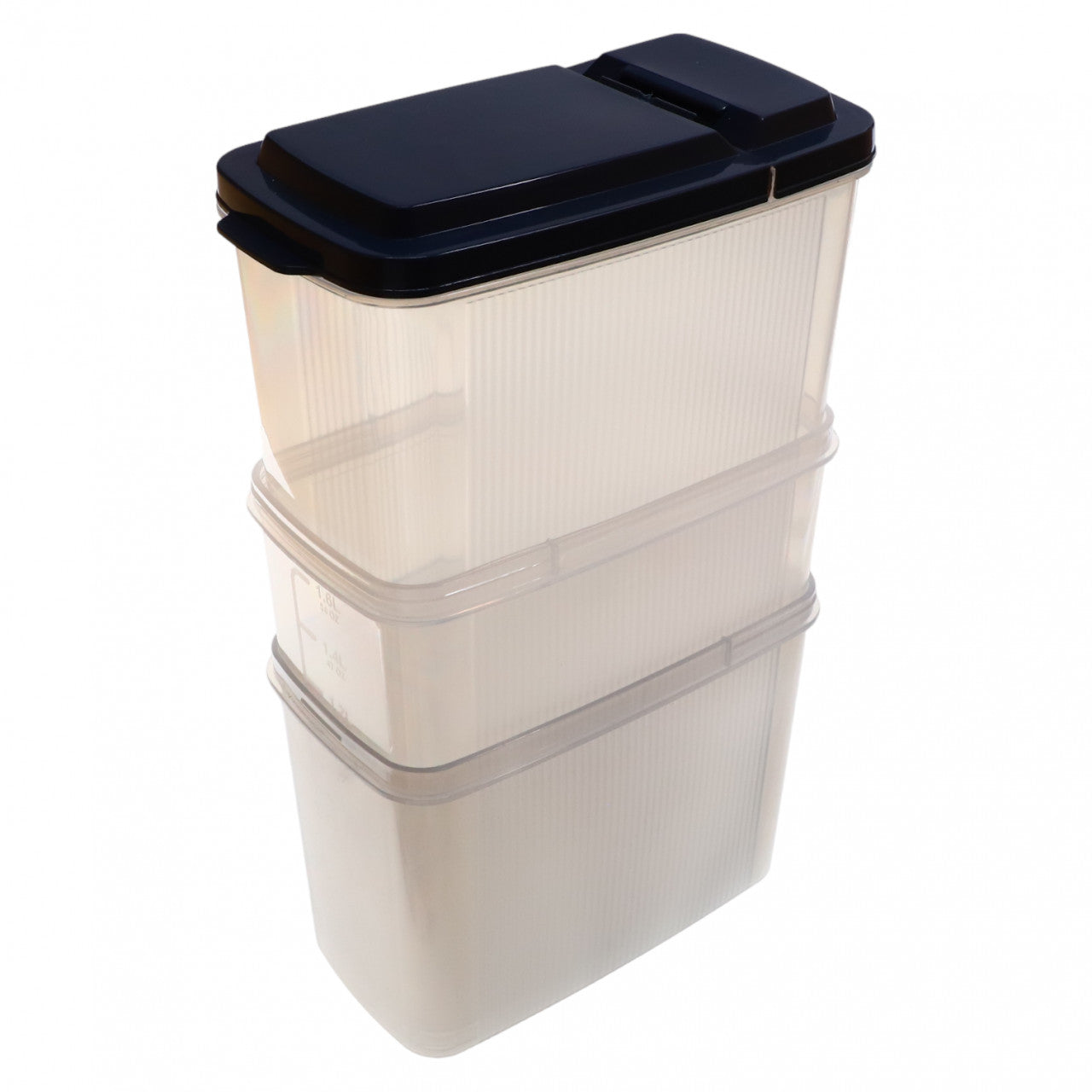 Set 3 cutii alimentare, NO219, 1.2 L, 1.7 L, 2.4 L, Transparent