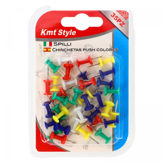 Set 35 bucati, Pioneze colorate, 2.2 cm, Multicolor