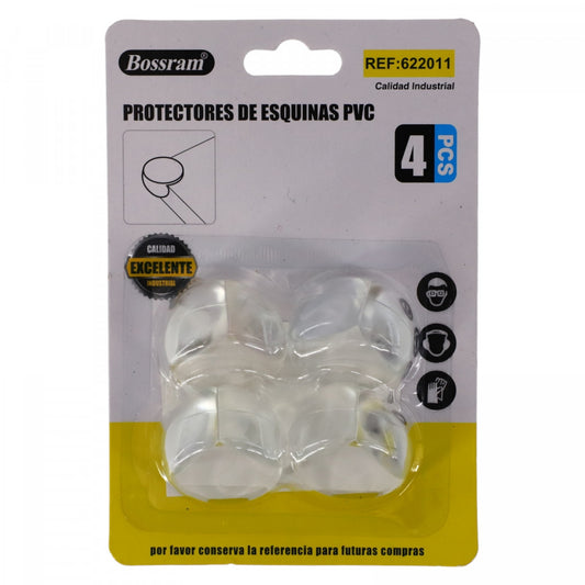 Set 4 buc, Protectie anticoliziune pentru copii, protectie colturi mobila, NO5422, 3.8 cm, Transparent