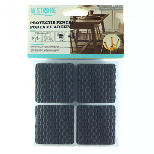 Set 4 bucati, Protectie Antialunecare pentru podea cu adeziv 4x4cm