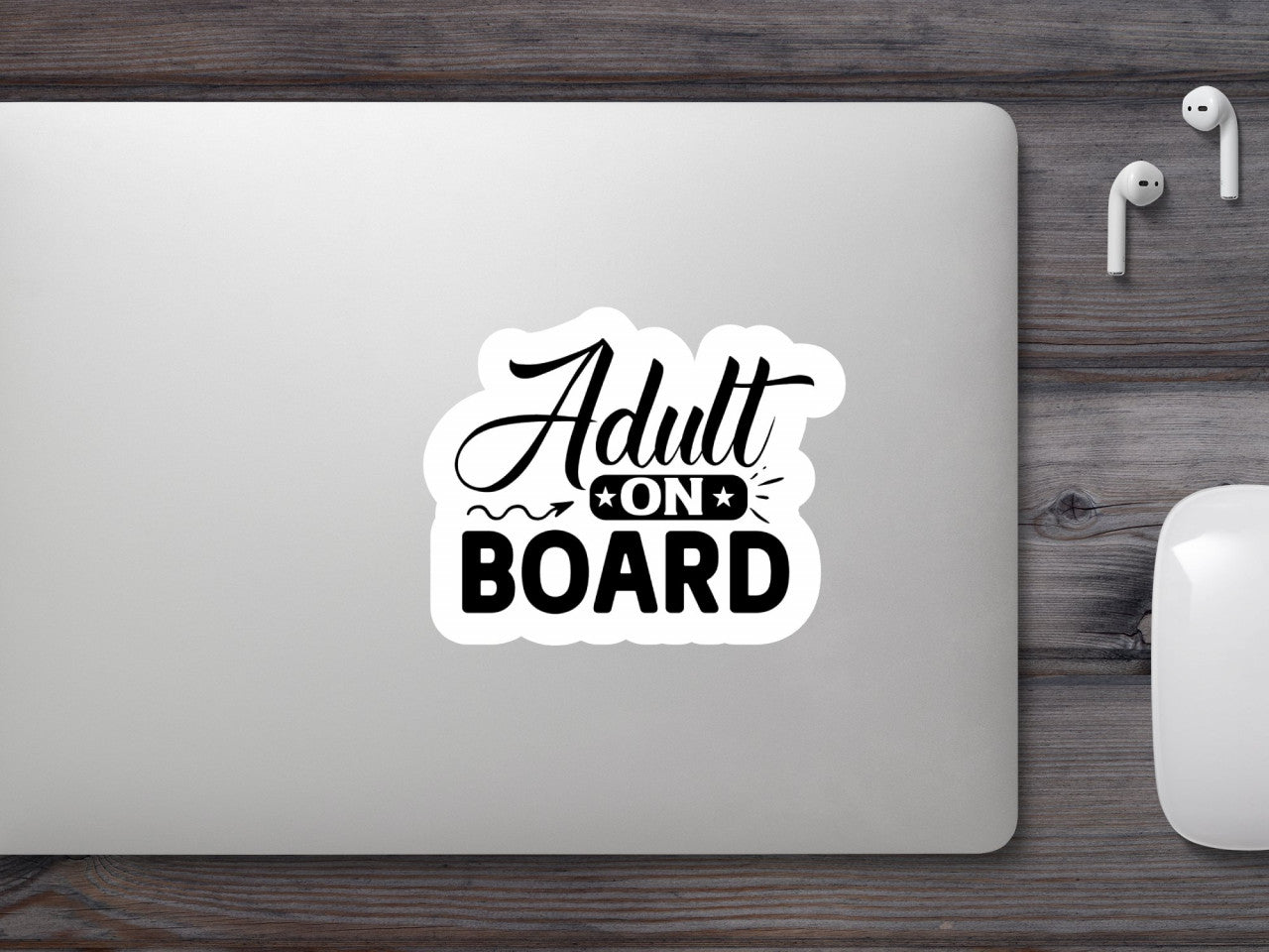 Set 4 bucati, Sticker decorativ, Adult on board stilizat, Rezistent la apa, NO7908, 10 cm, Multicolor