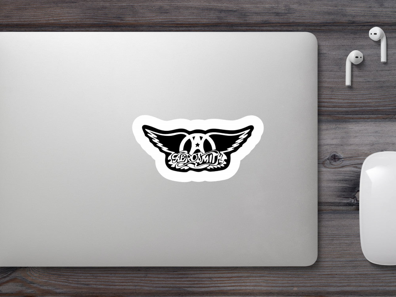 Set 4 bucati, Sticker decorativ, Aerosmith Logo, Rezistent la apa, NO7911, 10 cm, Multicolor