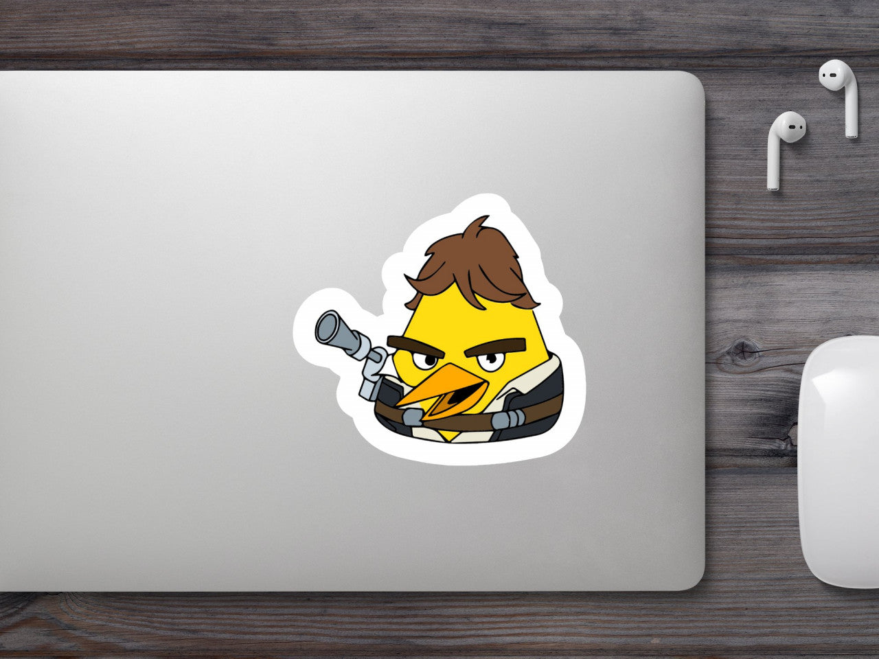 Set 4 bucati, Sticker decorativ, Angry Birds Star Wars Han Solo 2, Rezistent la apa, NO7958, 10 cm, Multicolor