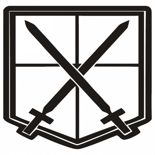 Set 4 bucati, Sticker decorativ, Attack on titan emblema, Rezistent la apa, NO8006, 10 cm, Multicolor