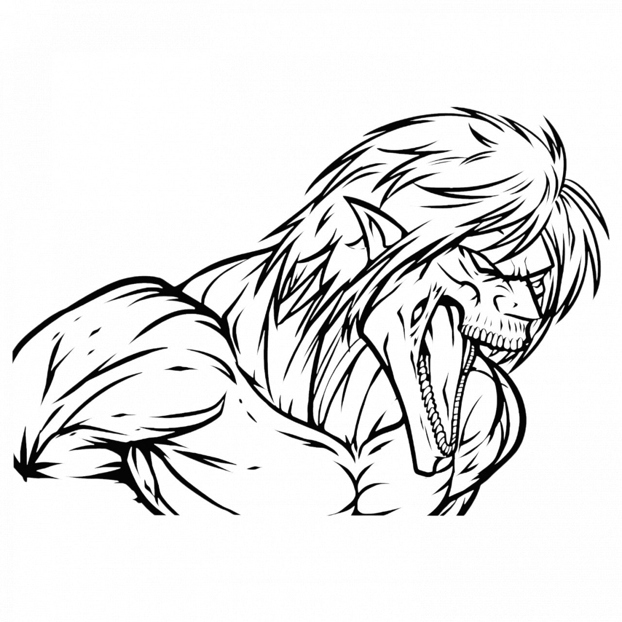 Set 4 bucati, Sticker decorativ, Attack on titan Eren Titan desen, Rezistent la apa, NO8010, 10 cm, Multicolor