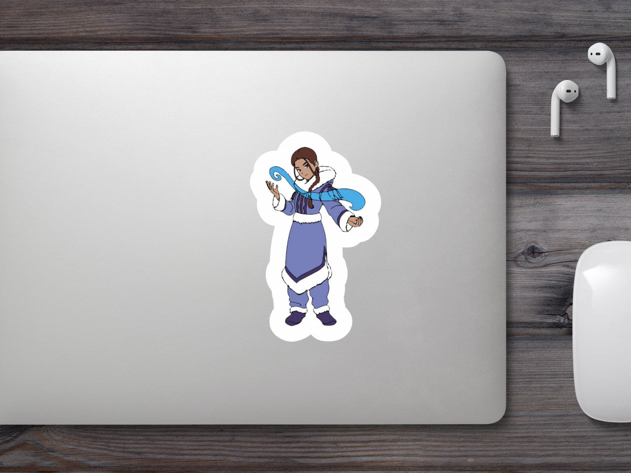 Set 4 bucati, Sticker decorativ, Avatar Katara, Rezistent la apa, NO8029, 10 cm, Multicolor