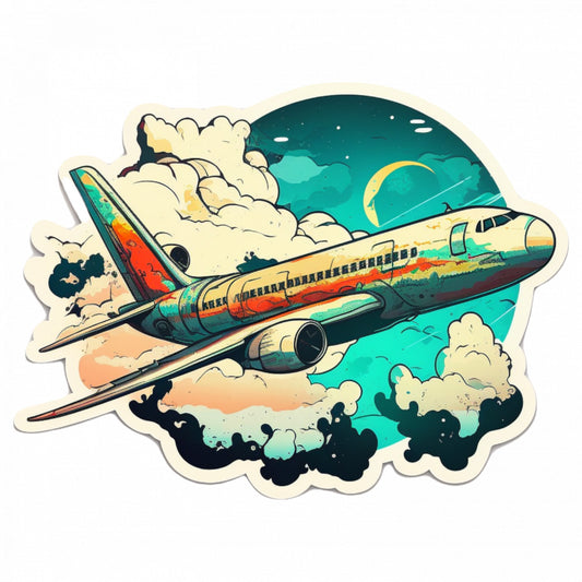 Set 4 bucati, Sticker decorativ, Avion in zbor, Rezistent la apa, NO8031, 10 cm, Multicolor