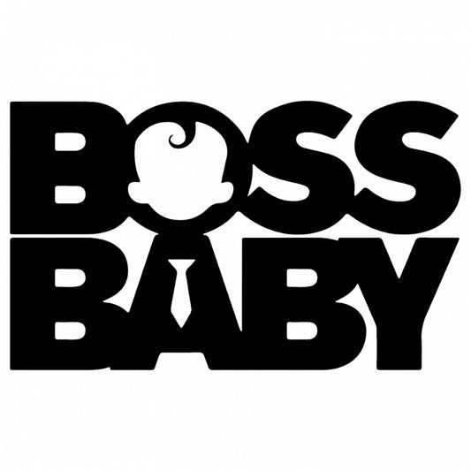Set 4 bucati, Sticker decorativ, Baby Boss Logo, Rezistent la apa, NO8035, 10 cm, Multicolor