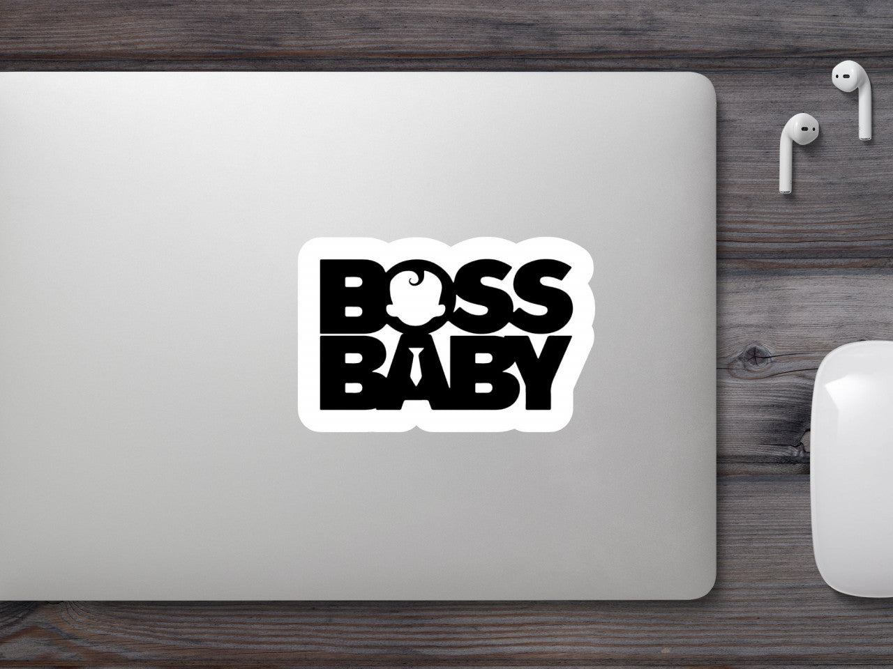 Set 4 bucati, Sticker decorativ, Baby Boss Logo, Rezistent la apa, NO8035, 10 cm, Multicolor