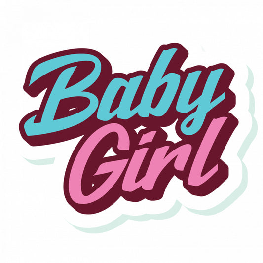 Set 4 bucati, Sticker decorativ, Baby girl, Rezistent la apa, NO8036, 10 cm, Multicolor