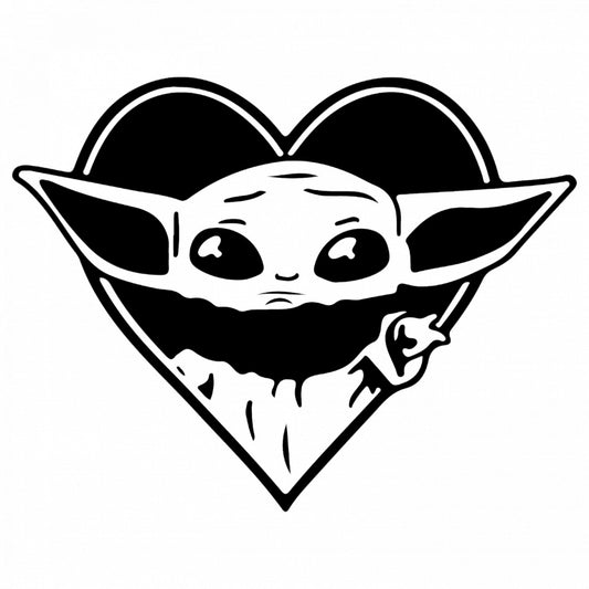 Set 4 bucati, Sticker decorativ, Baby Yoda Mandalorian, Rezistent la apa, NO8043, 10 cm, Multicolor
