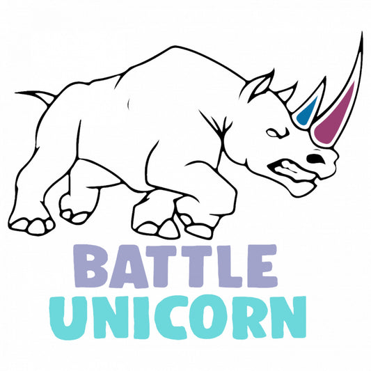 Set 4 bucati, Sticker decorativ, Battle Unicorn, Rezistent la apa, NO8076, 10 cm, Multicolor