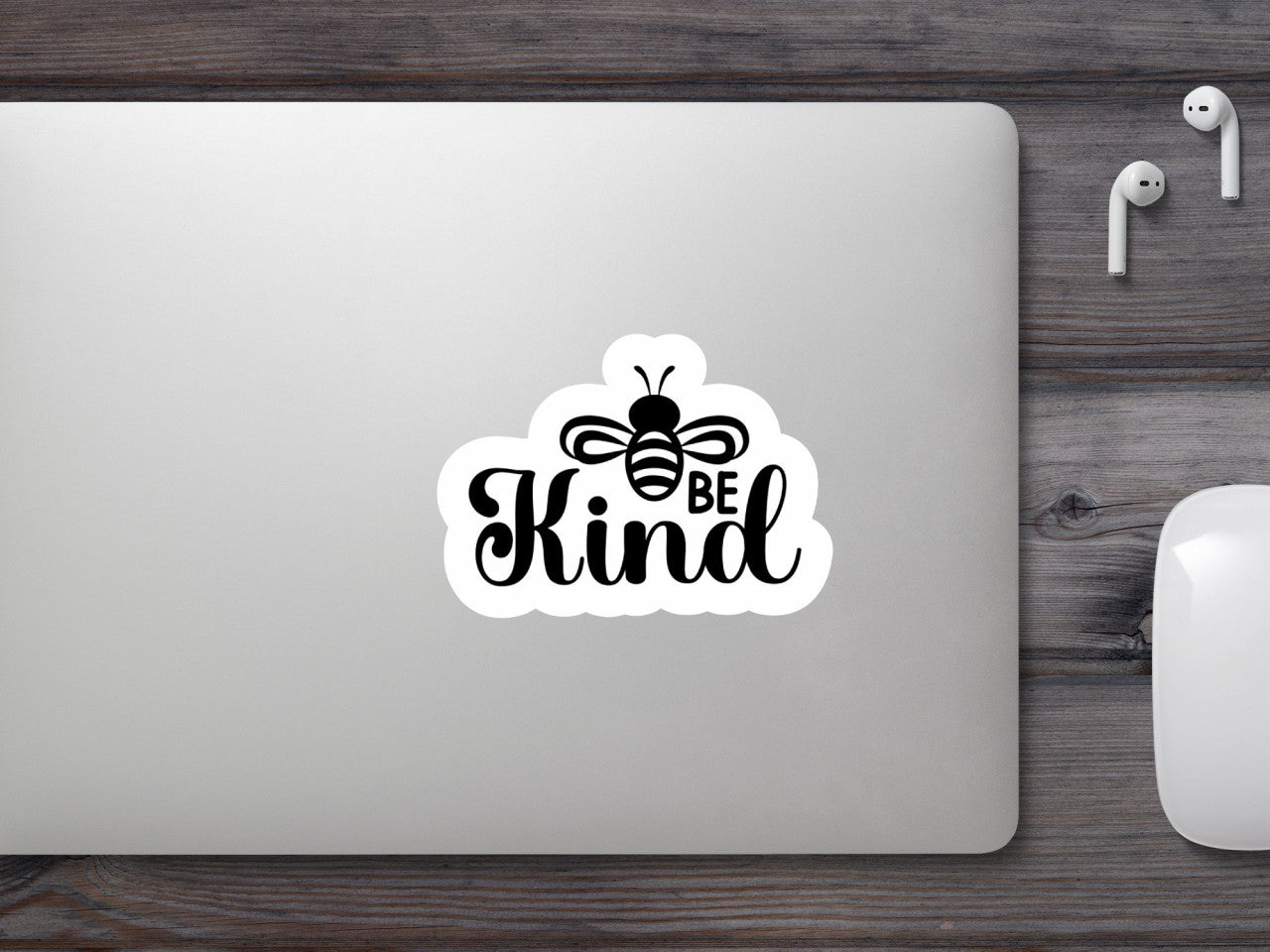 Set 4 bucati, Sticker decorativ, Be kind ca albinuta, Rezistent la apa, NO8083, 10 cm, Multicolor