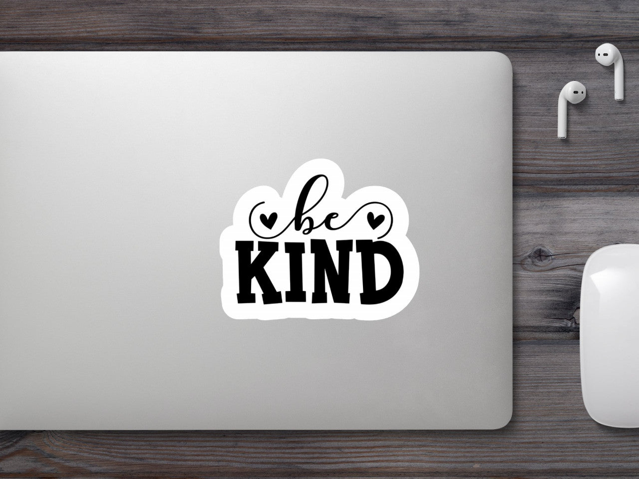 Set 4 bucati, Sticker decorativ, Be kind, Rezistent la apa, NO8487, 10 cm, Multicolor