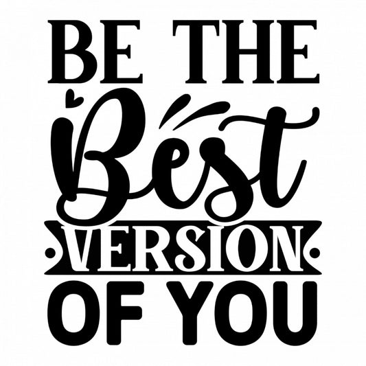 Set 4 bucati, Sticker decorativ, Be the best version of you, Rezistent la apa, NO8490, 10 cm, Multicolor