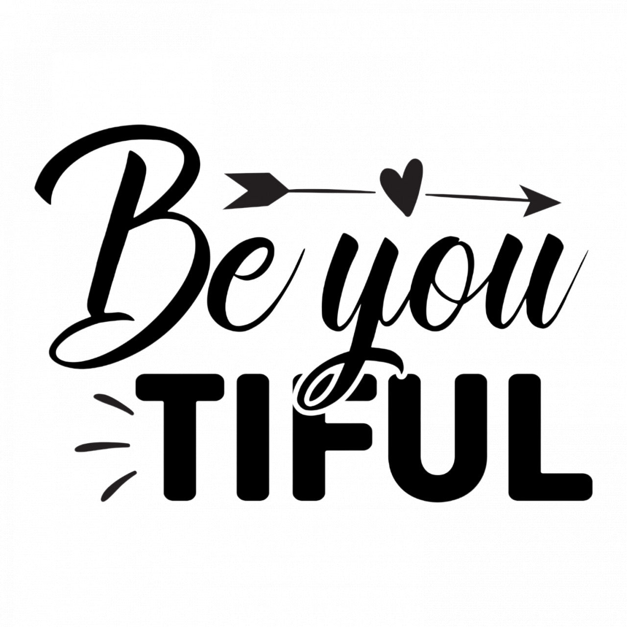 Set 4 bucati, Sticker decorativ, Be you-tiful, Rezistent la apa, NO8491, 10 cm, Multicolor