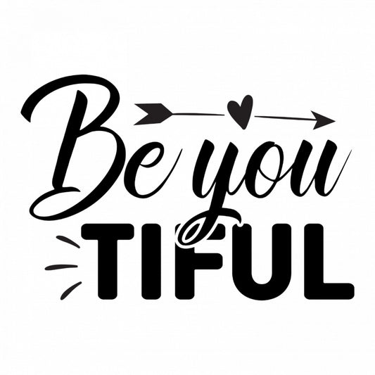 Set 4 bucati, Sticker decorativ, Be you-tiful, Rezistent la apa, NO8491, 10 cm, Multicolor