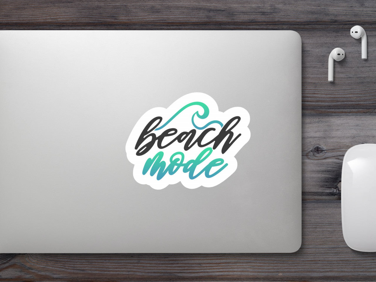 Set 4 bucati, Sticker decorativ, Beach Mode, Rezistent la apa, NO8493, 10 cm, Multicolor