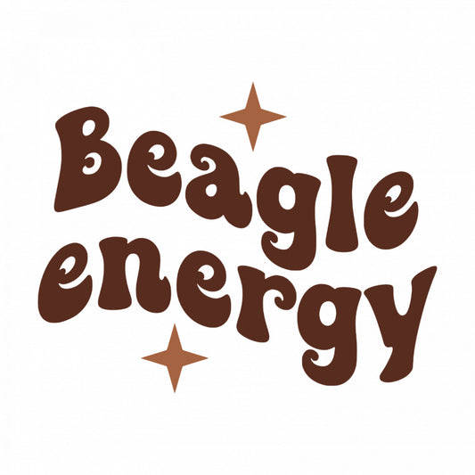 Set 4 bucati, Sticker decorativ, Beagle energy, Rezistent la apa, NO8497, 10 cm, Multicolor