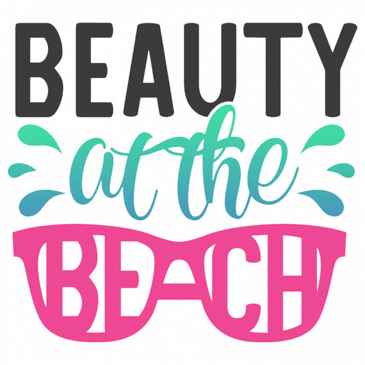 Set 4 bucati, Sticker decorativ, Beauty at the beach, Rezistent la apa, NO8500, 10 cm, Multicolor