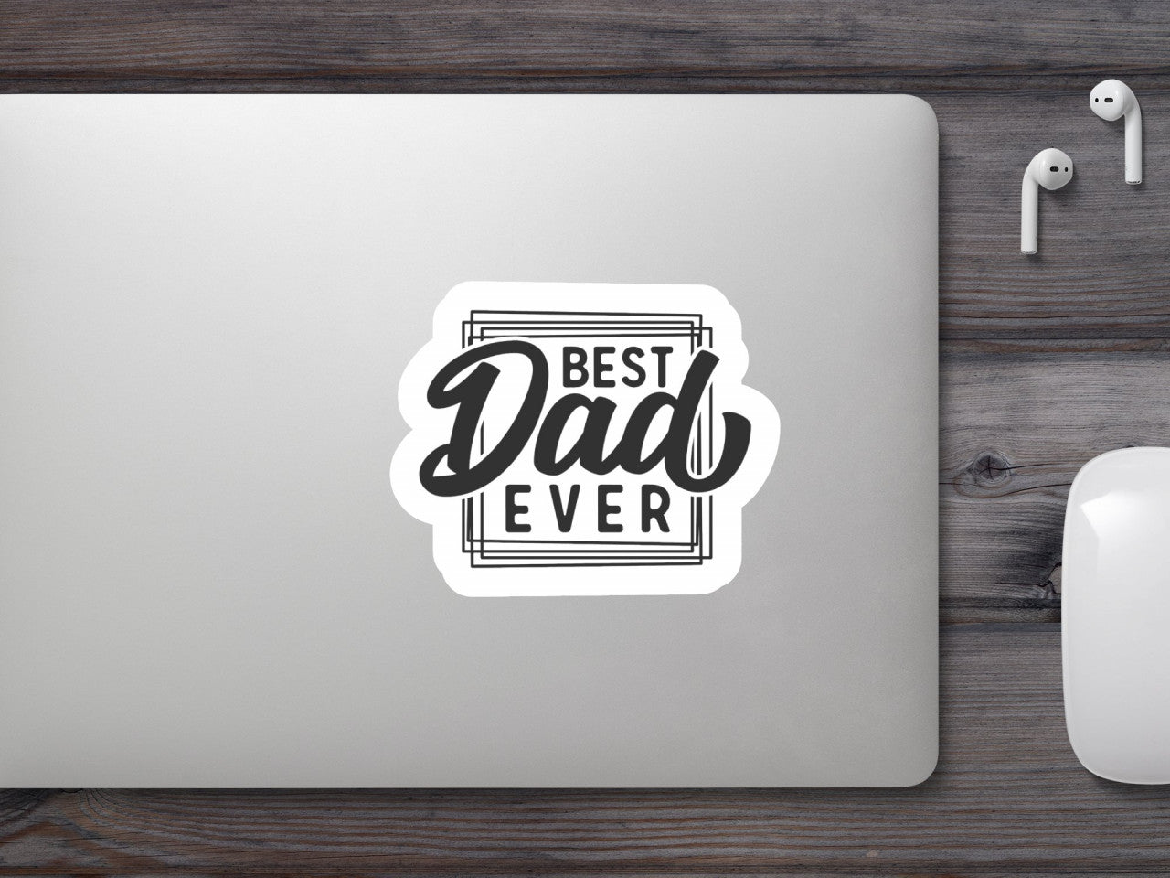 Set 4 bucati, Sticker decorativ, Best dad ever, Rezistent la apa, NO8514, 10 cm, Multicolor