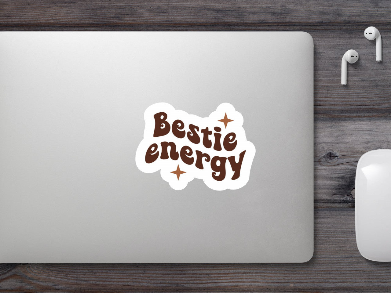 Set 4 bucati, Sticker decorativ, Bestie energy cu stelute, Rezistent la apa, NO8515, 10 cm, Multicolor