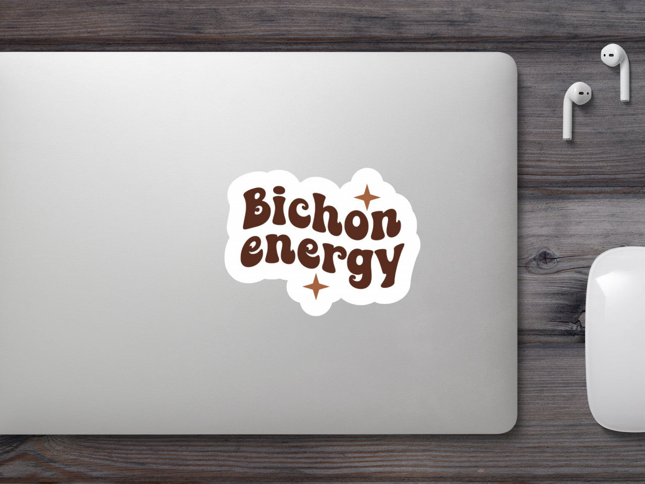 Set 4 bucati, Sticker decorativ, Bichon energy, Rezistent la apa, NO8532, 10 cm, Multicolor