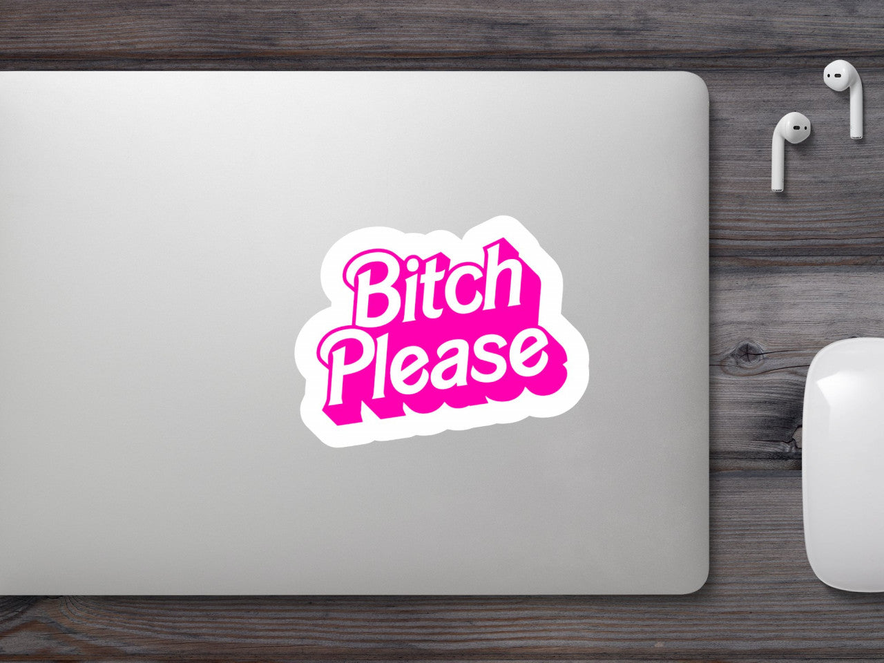 Set 4 bucati, Sticker decorativ, Bitch Please Barbie, Rezistent la apa, NO8544, 10 cm, Multicolor