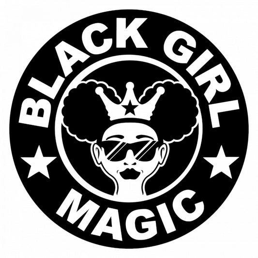 Set 4 bucati, Sticker decorativ, Black girl magic cafea, Rezistent la apa, NO8548, 10 cm, Multicolor