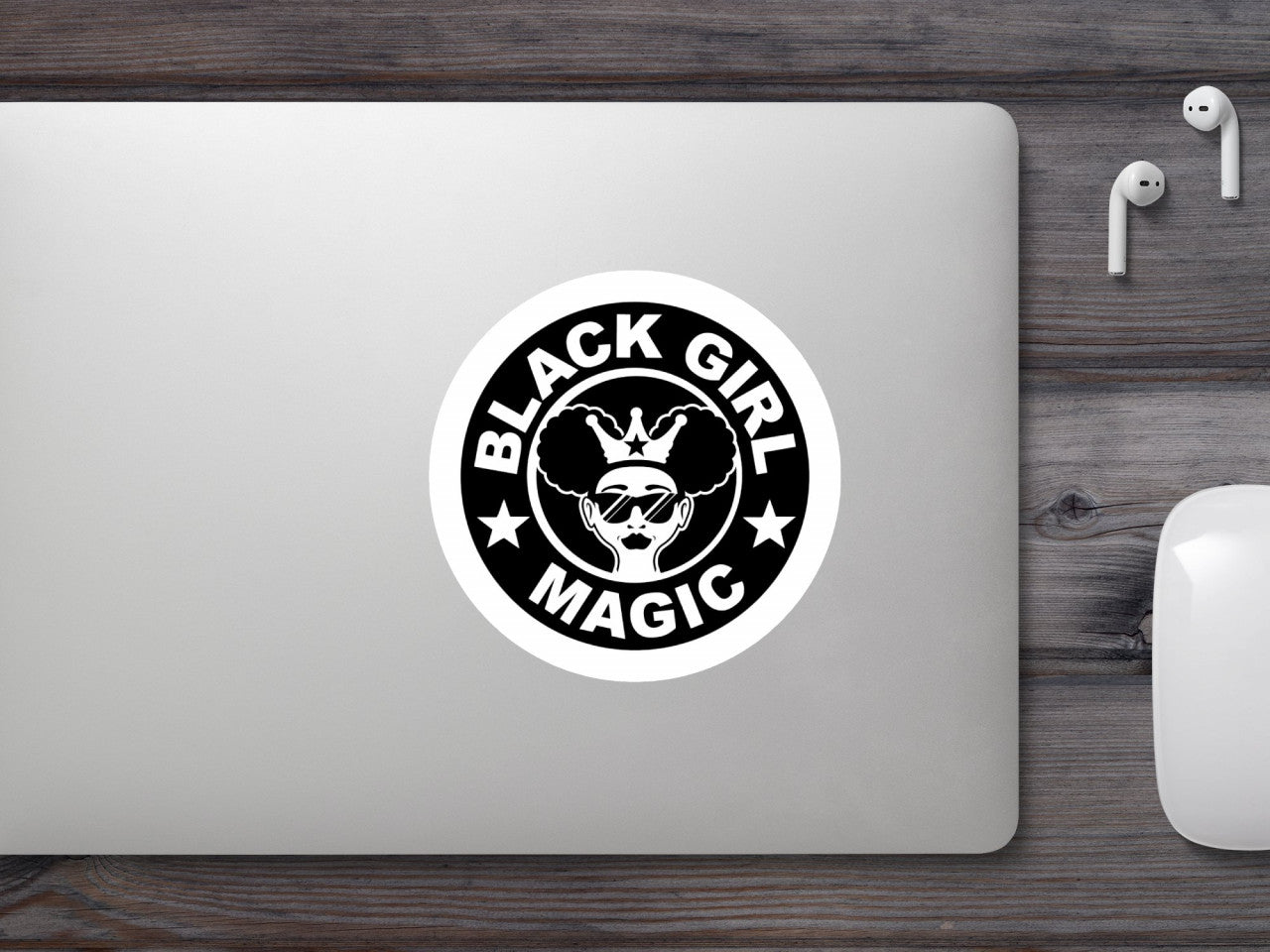 Set 4 bucati, Sticker decorativ, Black girl magic cafea, Rezistent la apa, NO8548, 10 cm, Multicolor