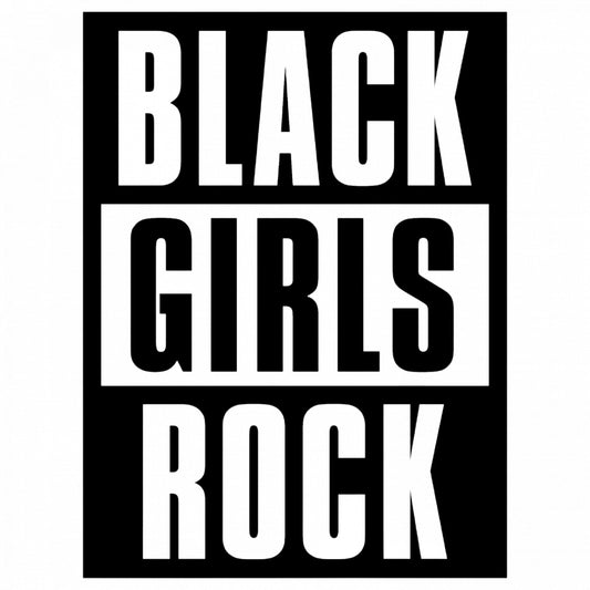 Set 4 bucati, Sticker decorativ, Black girls rock, Rezistent la apa, NO8552, 10 cm, Multicolor
